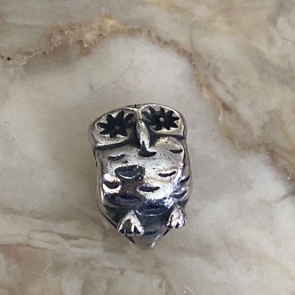 Pandora Wise Studious Owl Sterling Silver Charm Bead - Picture 2 of 5